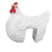 creative chicken figure clamping ladder hen resin crafts clamping hen resin ornaments indoor and outdoor art decorations new