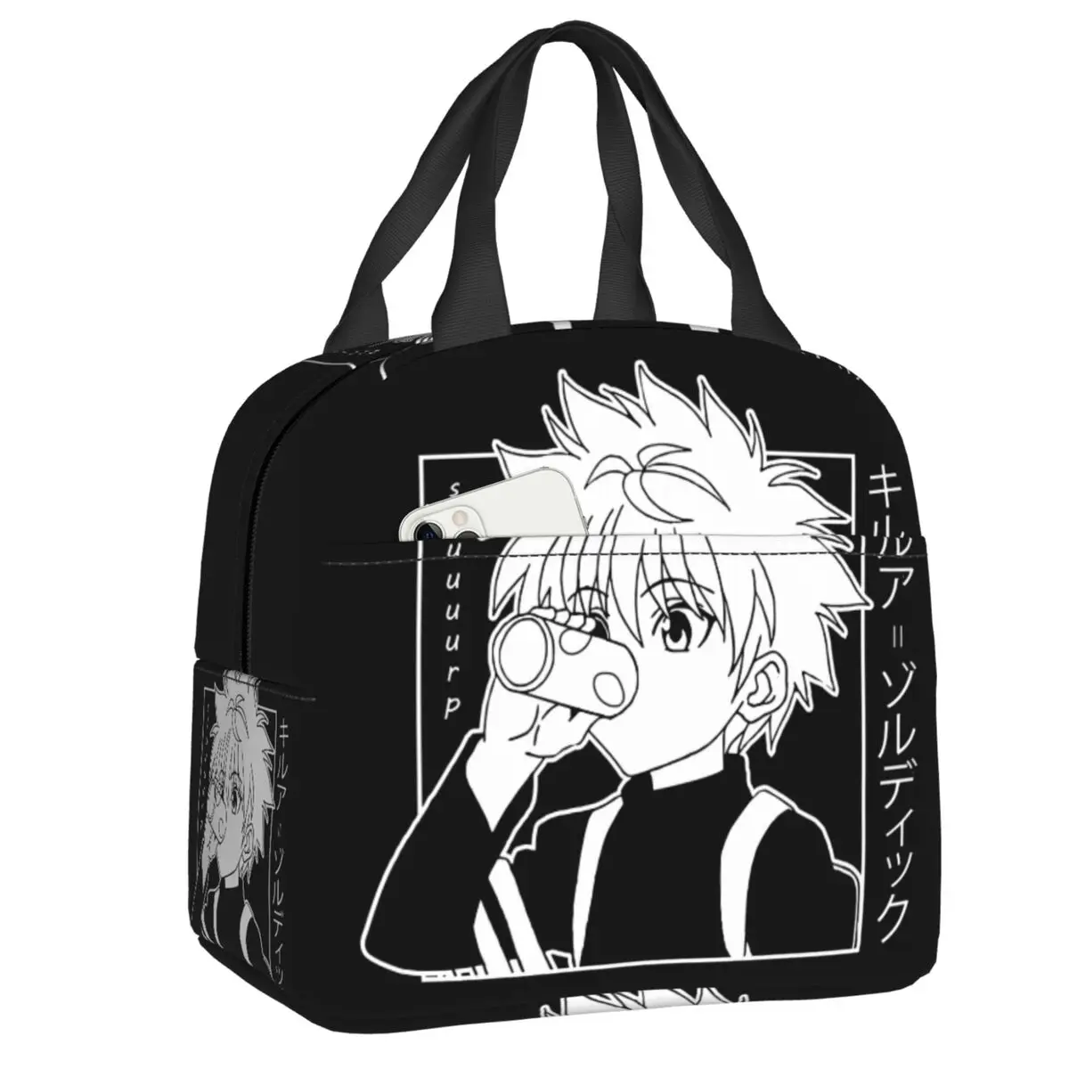 Hunter X Hunter Portable Lunch Boxes Leakproof Killua Zoldyck Cooler Thermal Food Insulated Lunch Bag Kids School Children