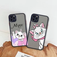 disney funny marie cat phone case for iphone 13 12 11 pro max mini xs 8 7 plus x se 2020 xr matte transparent cover