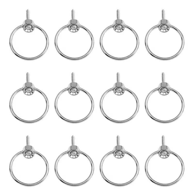 

16pcs Round Metal Ring Drawer Pulls Chopping Board Ring Pulls with Screws