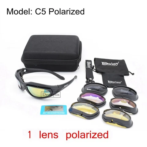 Тактические поляризованные очки Daisy, военные очки, солнцезащитные очки с 4 линзами, оригинальная коробка, мужские очки для стрельбы, туризма, Gafas