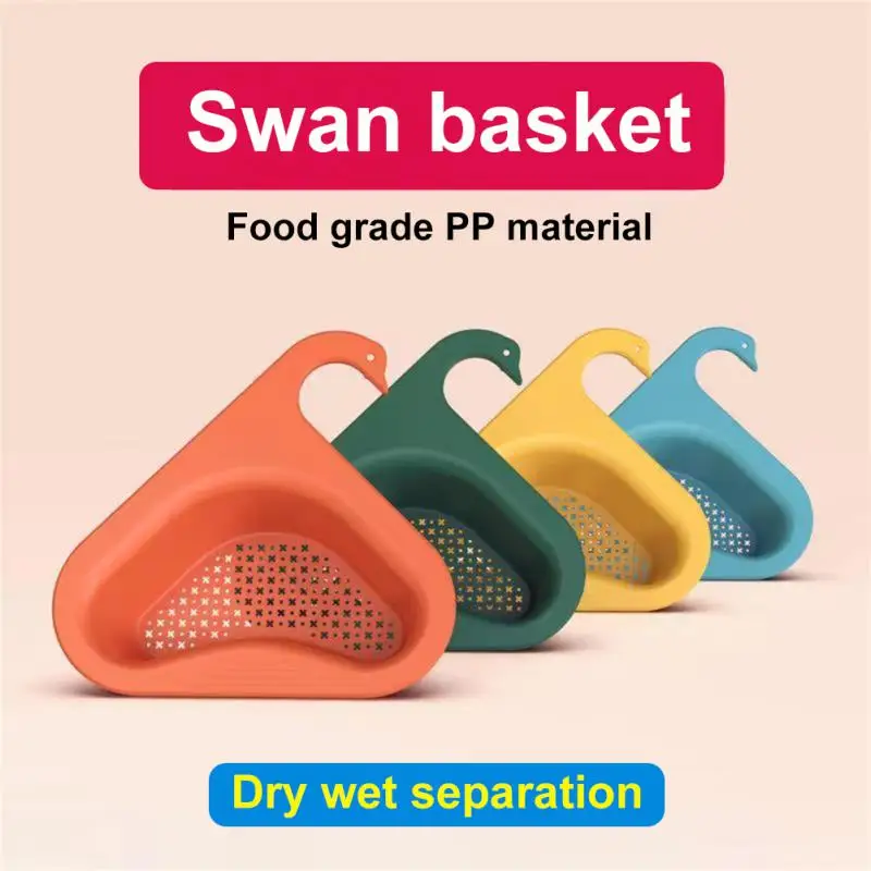

Multifunctional Sink Swan Drain Basket General Fruit And Vegetable Drain Basket Kitchen Leftover Sink Strainer Drain Basket