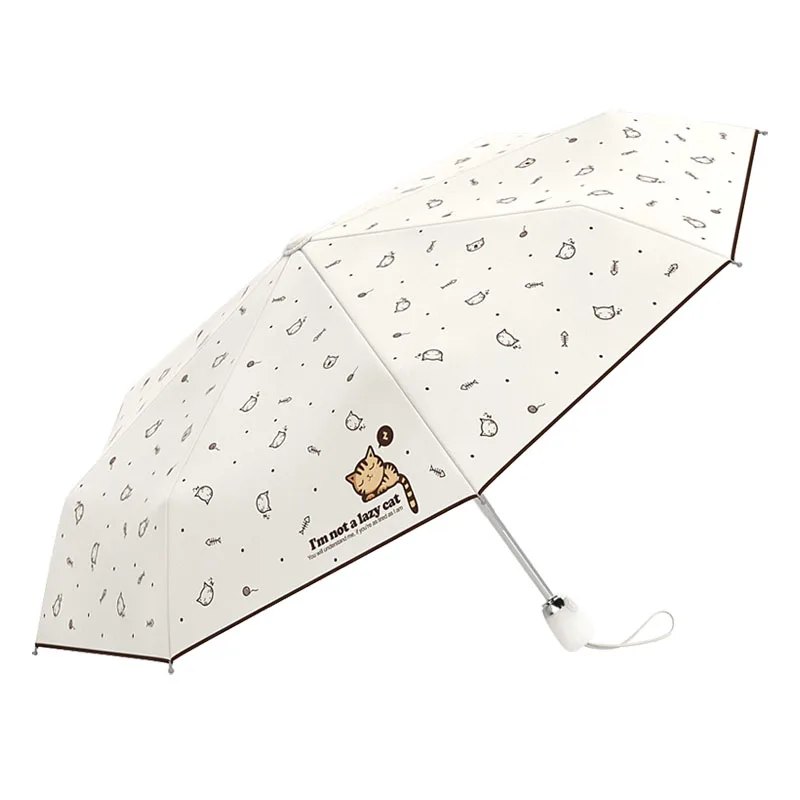 

Портативный мультяшный зонт для девочек, детский автоматический складной зонт, женский зонт от солнца, солнечного света, дождя, с защитой от...