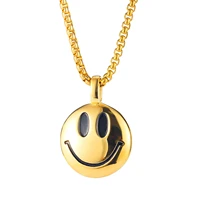 round face pendant fashion simple temperament stainless steel necklace
