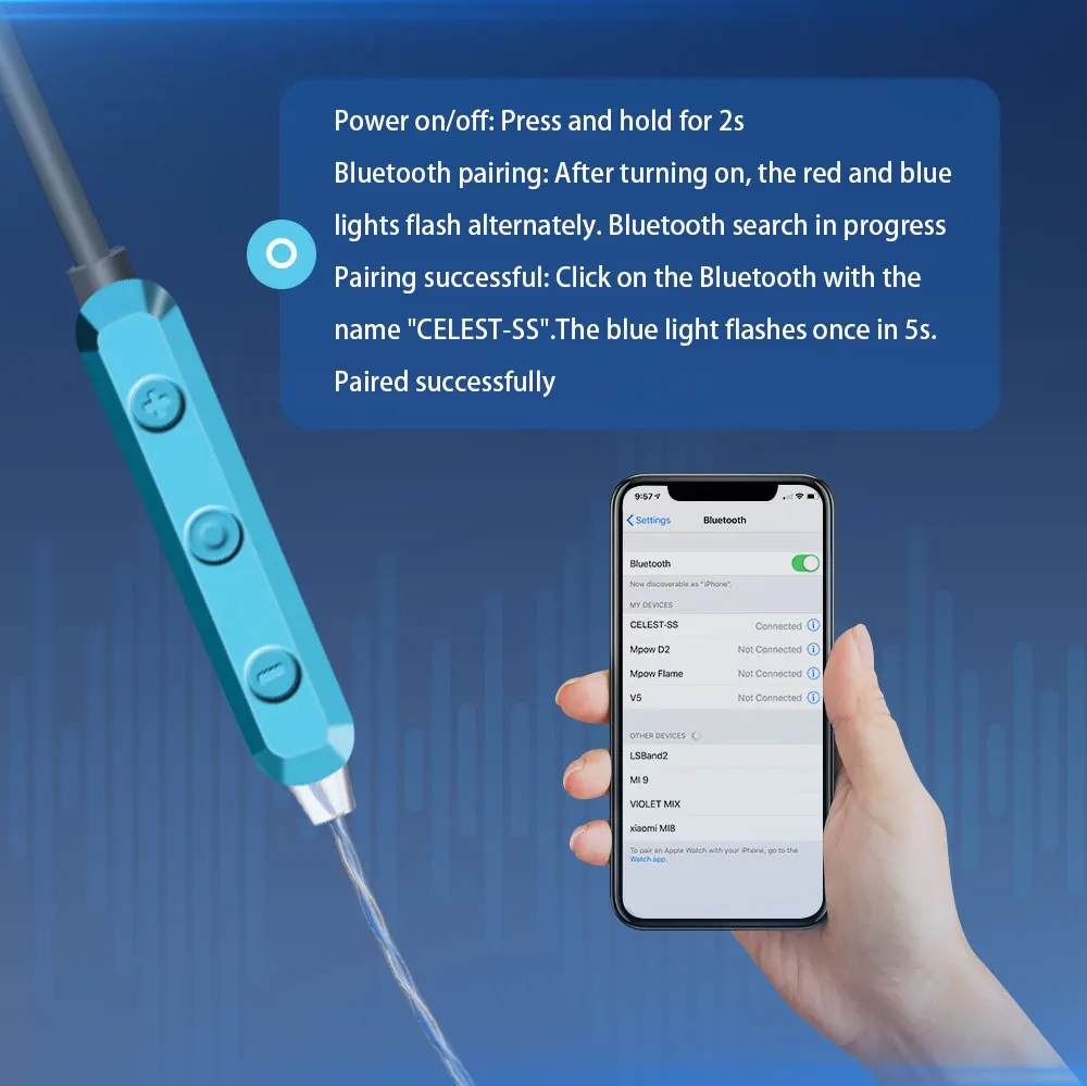 Фото Кабель для наушников Celest SkySoar, Bluetooth-гарнитура с отсоединяемым микрофоном, проводные наушники для игровых гарнитур, аксессуары для наушников №4