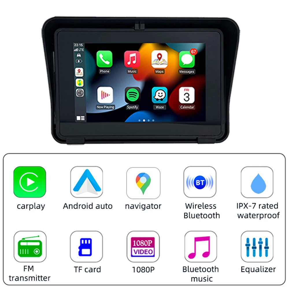 Мотоциклетный навигатор 5-дюймовый Монтажный кронштейн для Carplay Android