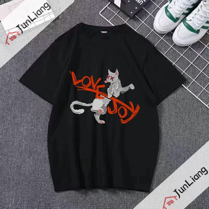 Новая футболка Lovejoy Kawaii The Lazy Cat летняя модная унисекс топ 2023 Band Tour подарок фанату