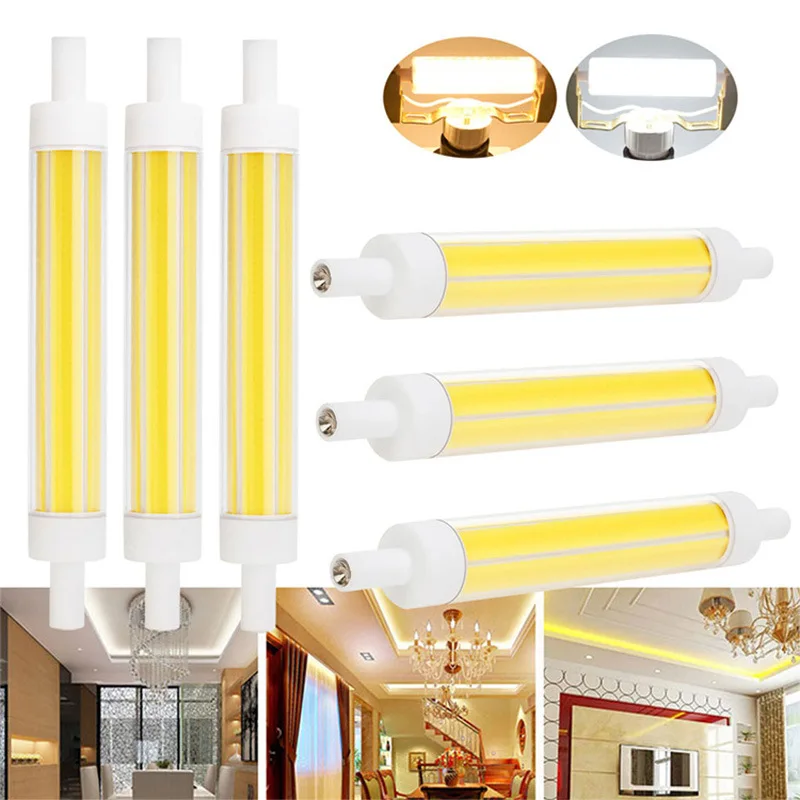 

1PC Dimmable R7S COB LED Bulb 118mm 15w 220v Horizontal COB Lamp R7S Floodlight Source Warm white 2700k 3000k White 6000k 6500k