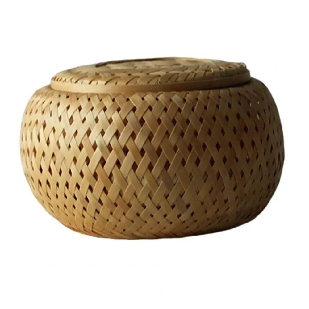 

Useful Storage Basket Drainage Double-layer Creative Bamboo Woven Basket Woven Basket Storage Basket