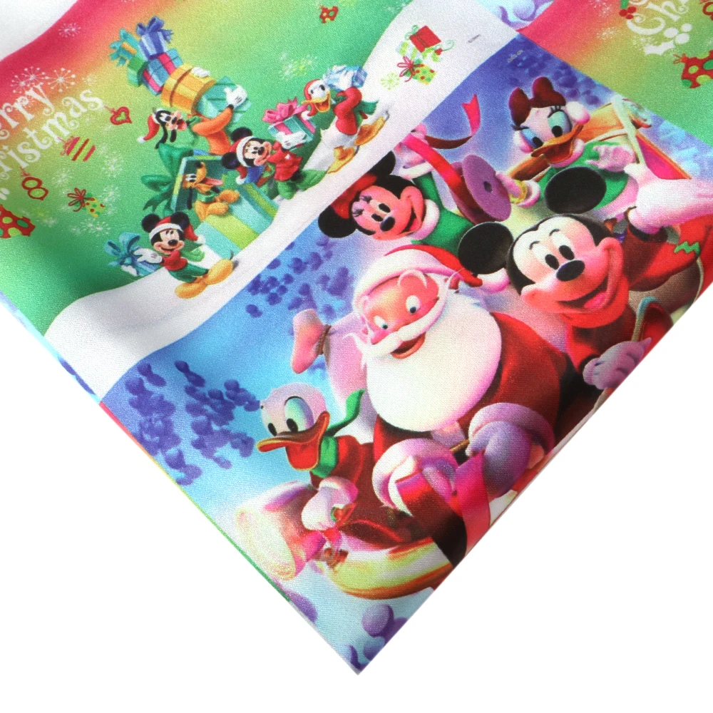 Распродажа мультяшных героев Диснея Счастливого Рождества хлопчатобумажная
