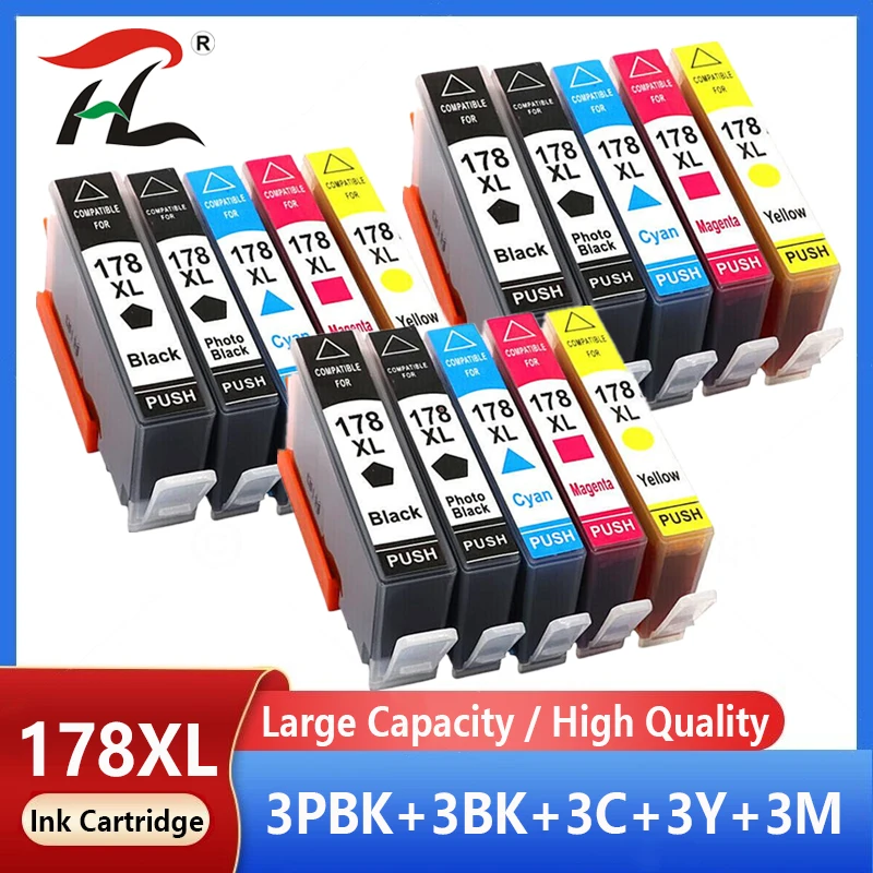 

178XL Ink Cartridge Replacement for HP 178 Photosmart B109a B010b B209 B210 3070A 7515 5515 3520 7510 4620 5510 Printer