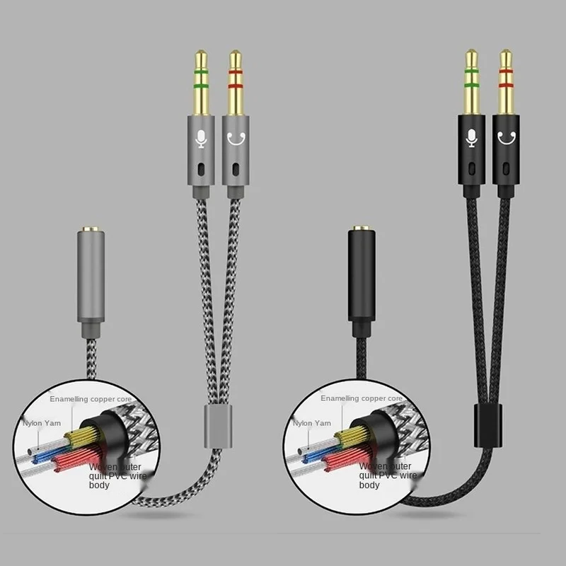 

Laptop Headset Two-in-one Conversion Cable Mobile Phone Headset Microphone Audio One Point Two 3.5 Adapter for Audio Equipment