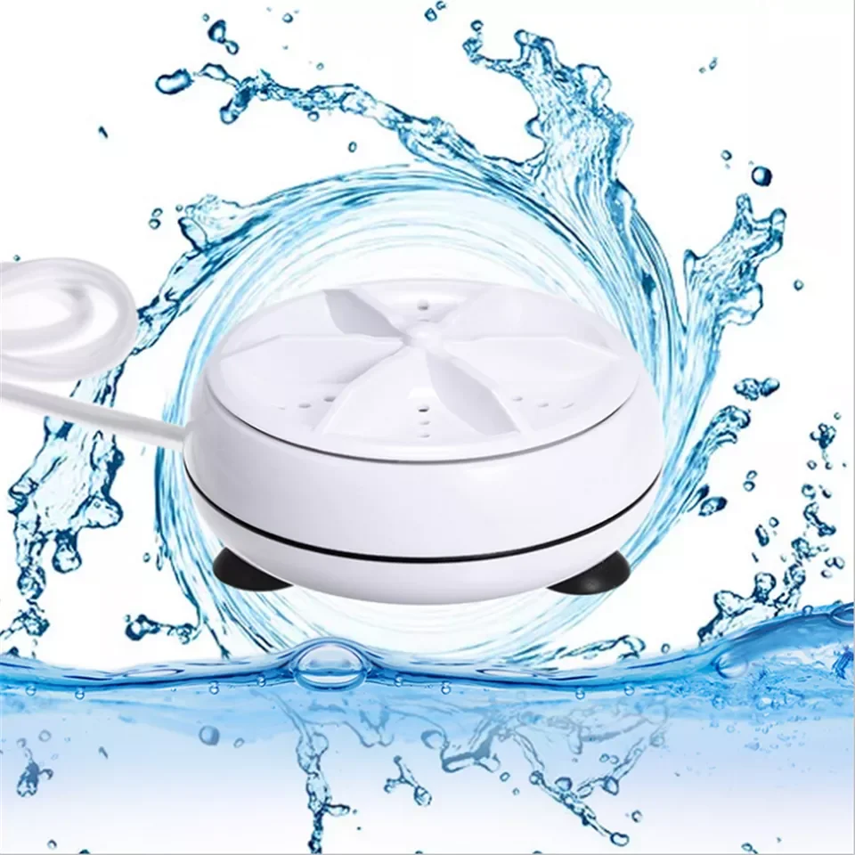 

Portable Mini Washing Machine Ultrasonic Washer USB Powered Rotating Turbo Washing Machine For Travel Household Dropshipping
