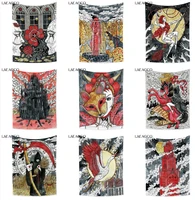 laeacco red divination tarot tapestry ancient bohemian psychedelic fortune telling mandala style wall hanging carpets yoga mat