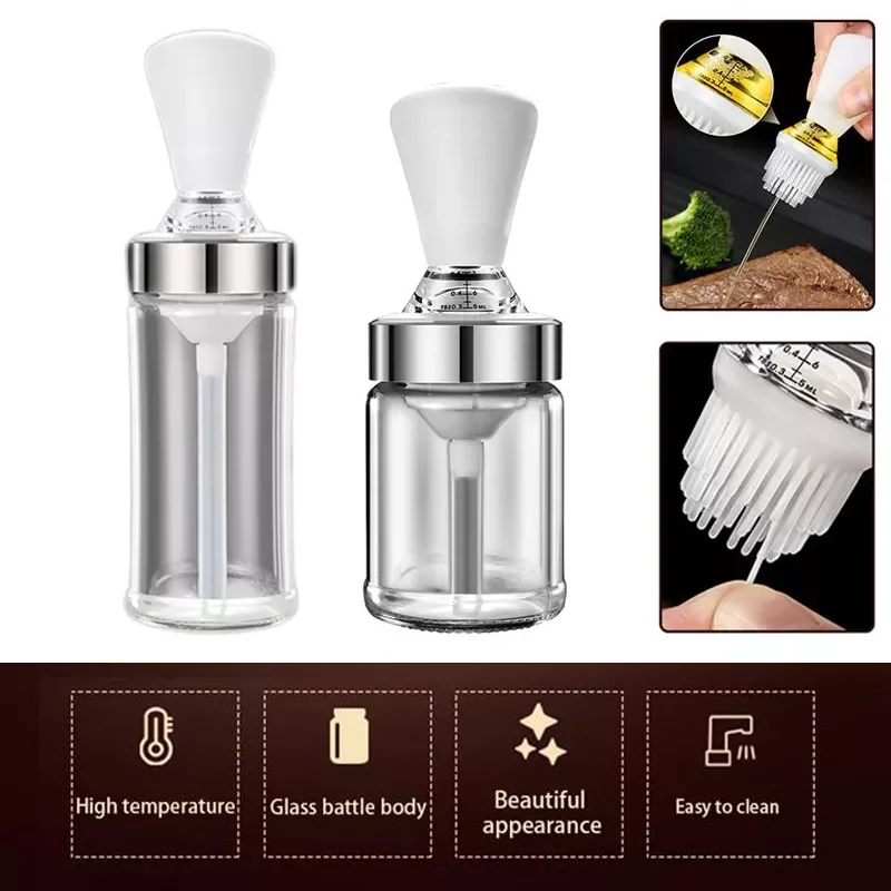 

Portable Oil Brush Oil Bottle Silicone Not-leaking Oil Dispenser Bottle BBQ Grill Oil Brush Baking Pastry Liquid Oil Brushes