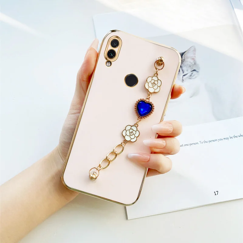 

Dark Blue Love Chain Case for Xiaomi Redmi Note7 Note 7 Pro 7S 8 9S 9 9T Note 9 Pro Max 10 Lite 10X Poco M2 Pro Flower Love