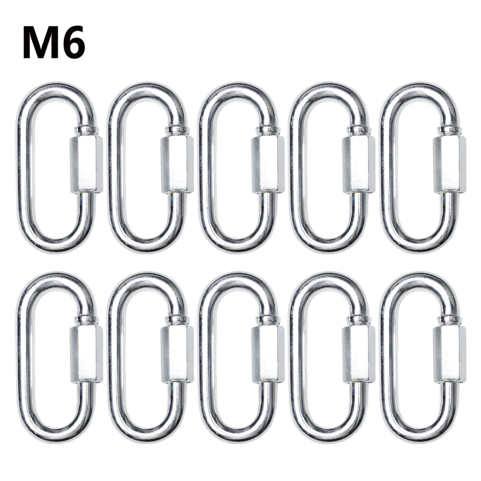 

10PCS/set M8/M6 Quick Links Chain Links Connector Heavy Duty Carabiner Clips For Fitness Equipment, Fence Gate, Swing