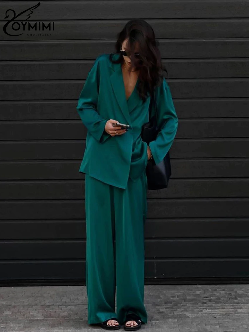 Женский однотонный брючный комплект из двух предметов