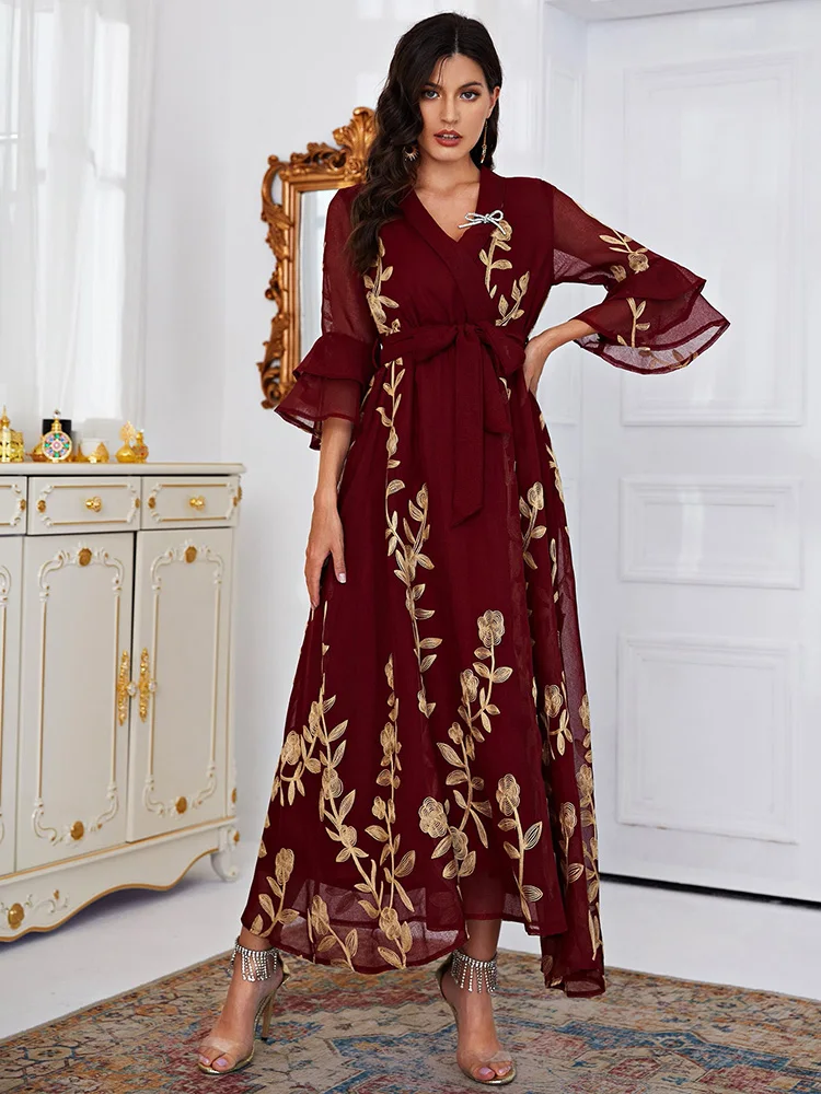 

TOLEEN Women Casual Elegant Maxi Long Dresses 2022 New Summer Luxury Embroidery Arabic Turkey African Evening Party Robe Vestido