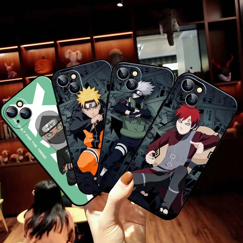 

NARUTO Anime Phone Case For Funda iPhone 11 12 13 Pro Max Mini X XR XS Max SE 2020 6 6s 7 8 Plus Liquid Silicon Carcasa Celular