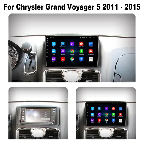 Android 13 для Chrysler Grand Voyager 5 2011-2015 для Dodge Grand Caravan 2008-2020 Автомобильный радиоплеер Мультимедийная камера GPS 360