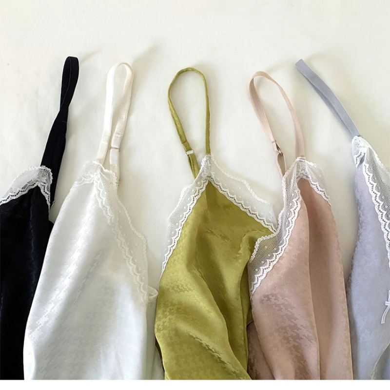 New Sling Pajamas Women's Summer Houndstooth Shorts Sweet Comfortable Girl Home Service Breathable Soft and Cool Feeling Suit