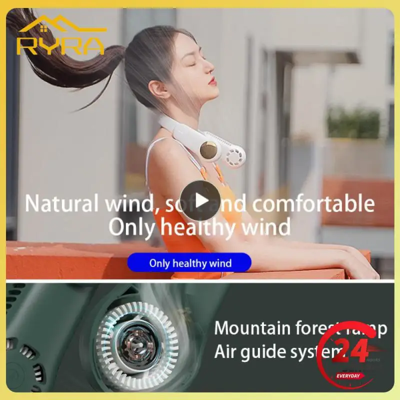

Portable Cooler Fan Hanging Neck Fans Foldable USB Rechargeable Mini Cooling Fan Summer Outdoor Sports Ventilador Wireless Mute