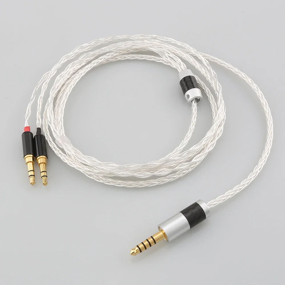 Фото HIFI 4,4 мм 8 ядер 7N OCC посеребренный сбалансированный кабель для обновления наушников для Hifiman SUNDARA he400i he400s HE560 2x3,5 мм №5