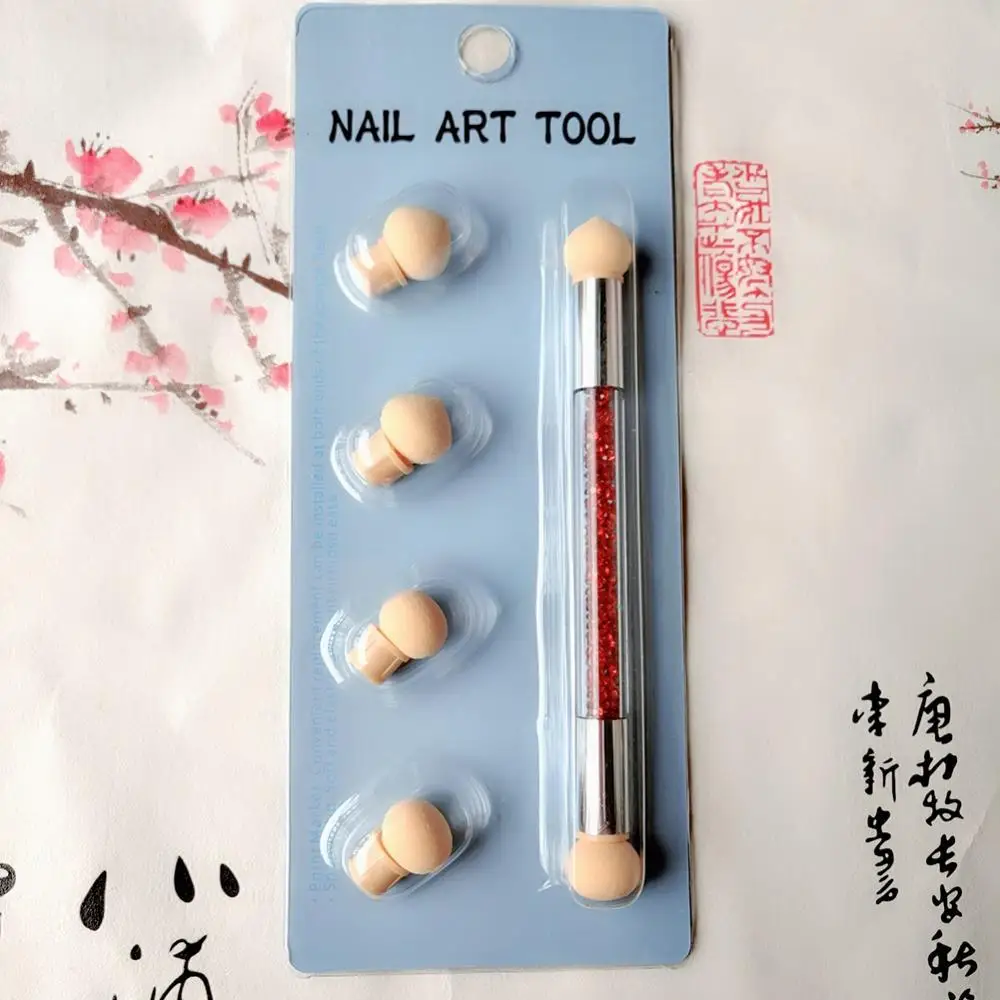 

Hot Sale Portable Washable Double Head Sponge Smudge Pen Nail Art Painting Dotting Tool