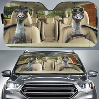 funny emus with sunglasses driving car sunshade emus driving auto sunshade for emus lover car windshield durable visor for uv