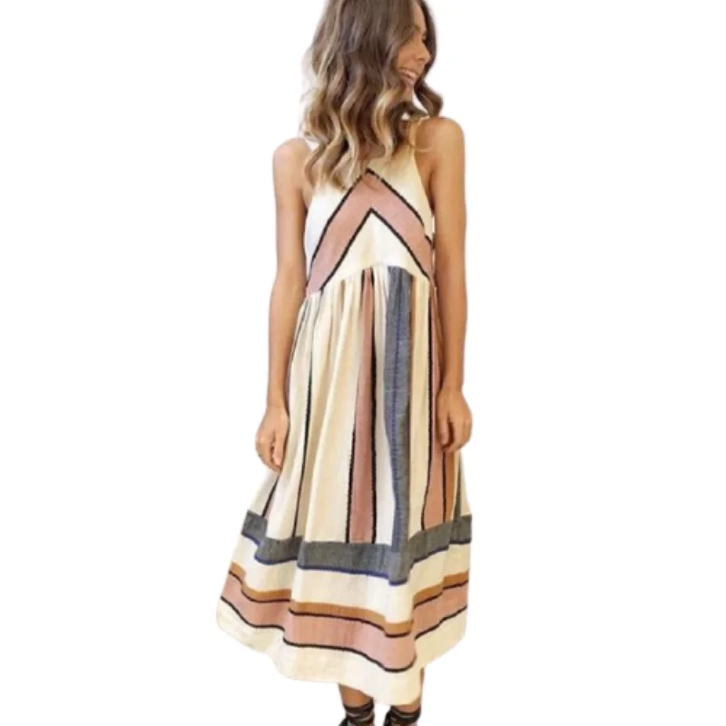 

2022 Summer Hot Fashion Printed Large Striped Long Skirt