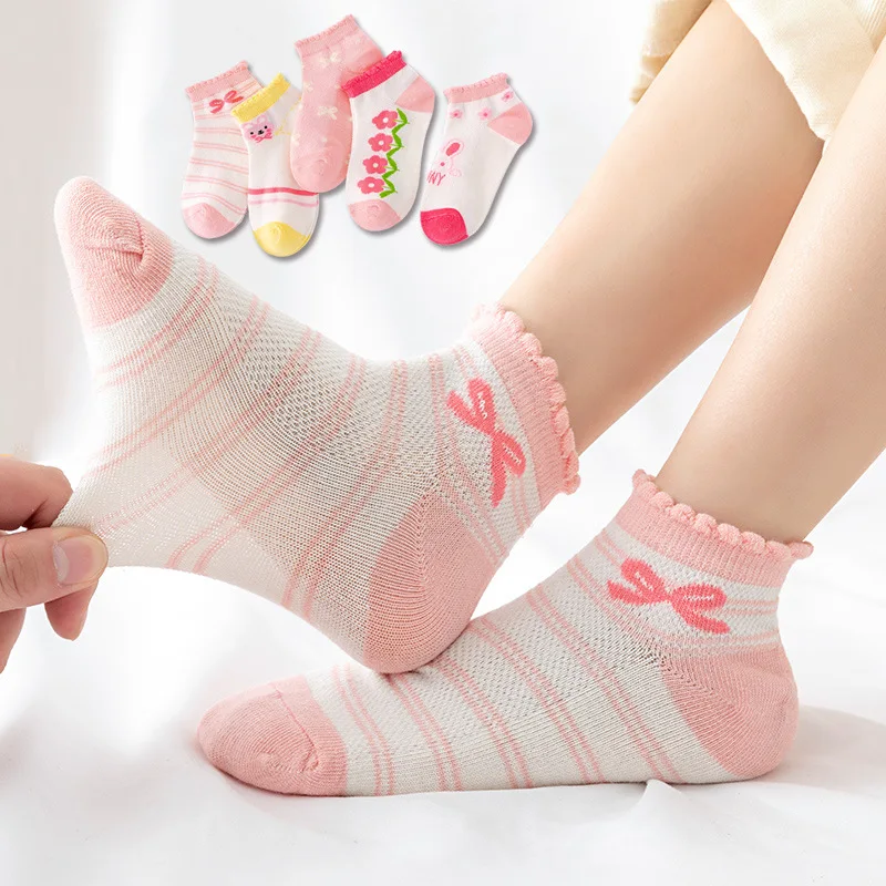 Toddler Socks Thin Cartoon Cute Boat Socks Wholesale Girl Baby Floor Socks Mesh Summer Red Baby Socks For Children Kids Socks