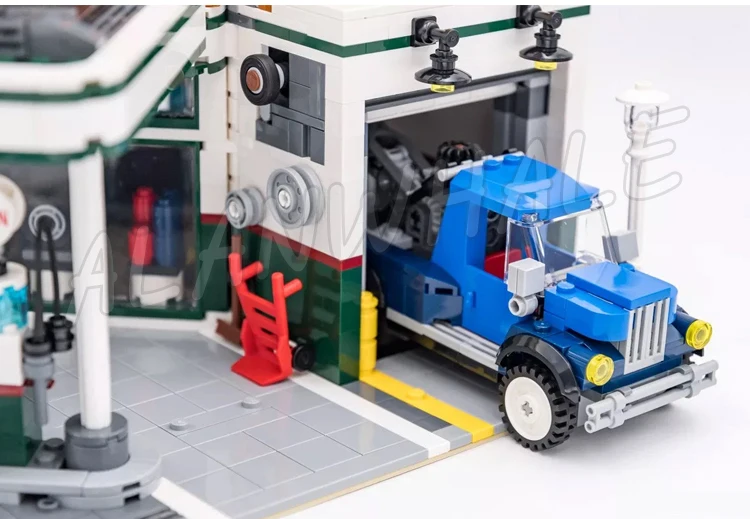 2462 шт. модульный угловой гараж Creative Expert 1950-х годов АЗС-станция мастерская