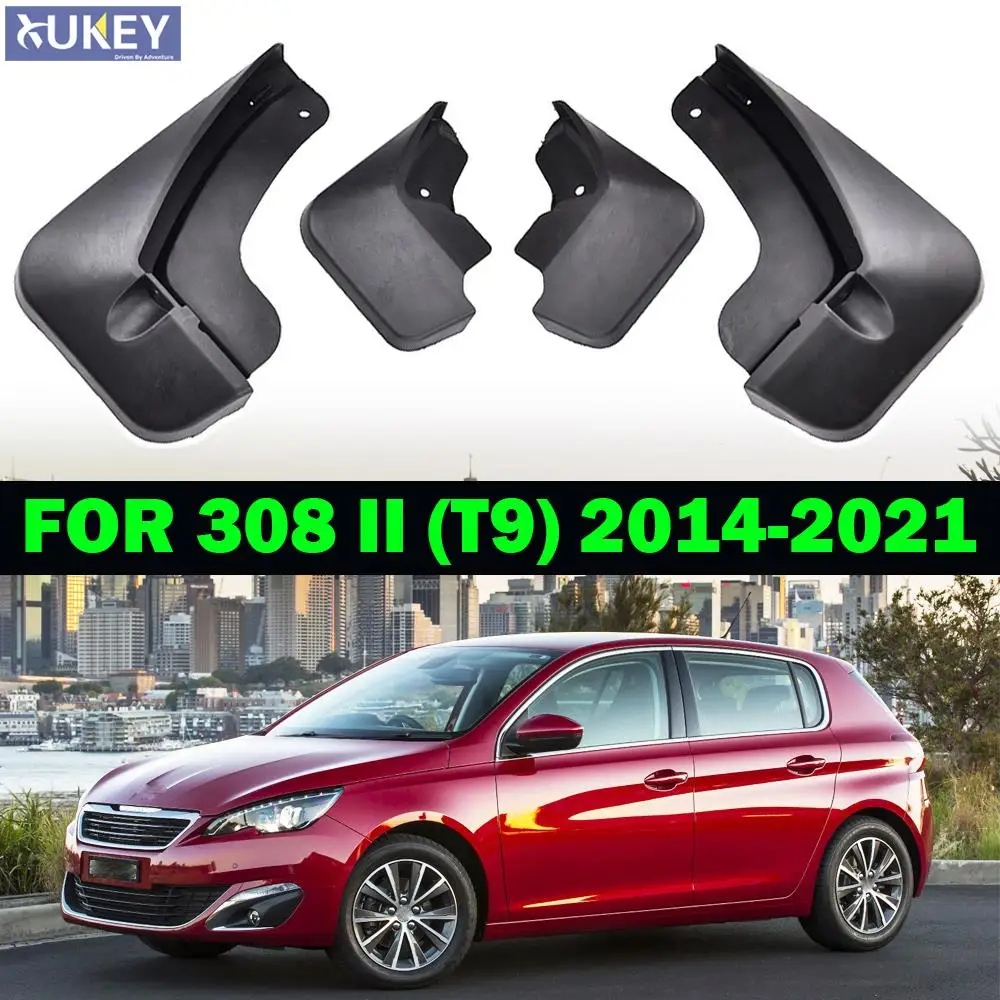 

Комплект брызговиков для Peugeot 308 Mk2 T9 2014-2021 5dr хэтчбек, формованные брызговики спереди и сзади 2015 2016 2017 2018 2019 2020