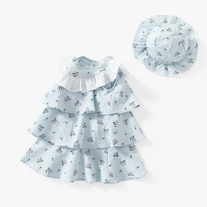 

12-24 Months Baby Girl's Cotton Tiered Skit Sleeveless
