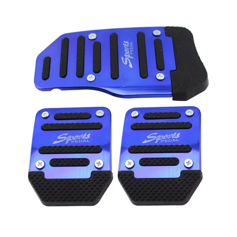 

Aluminum Manual Transmission 3pcs Non-Slip Car Pedal Cover Brake Gas Pad Set Kit Pedali Red/Blue/Silver Car-Styling