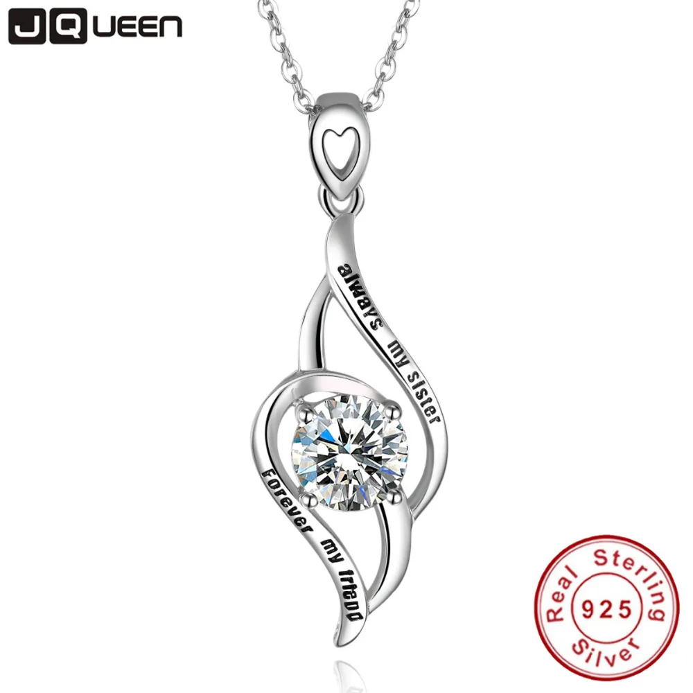 

JQUEEN Always My Sister Forever My Friend Custom Name Necklace Personalized Necklace 925 Silver Jewelry Customized Necklace