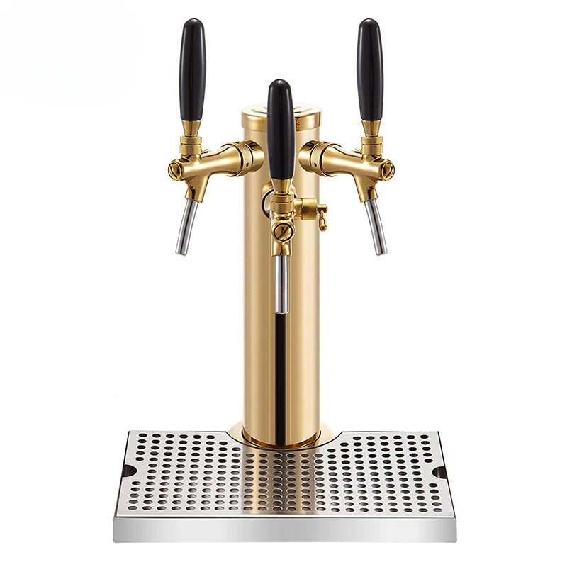 Золотая пивная винная колонка башня с регулируемым смесителем капельный лоток 1