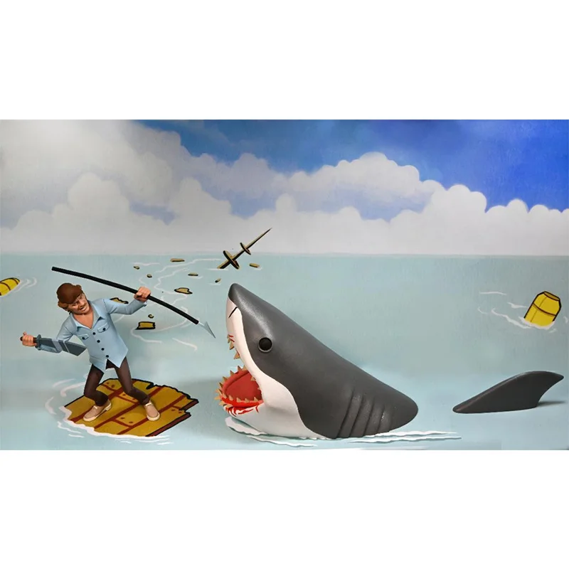 

Neca Jaws Toony Terrors Jaws and Quint Action Figure Shark Model Toys Movie Character Doll Collection Desk Decor Gift For Kids