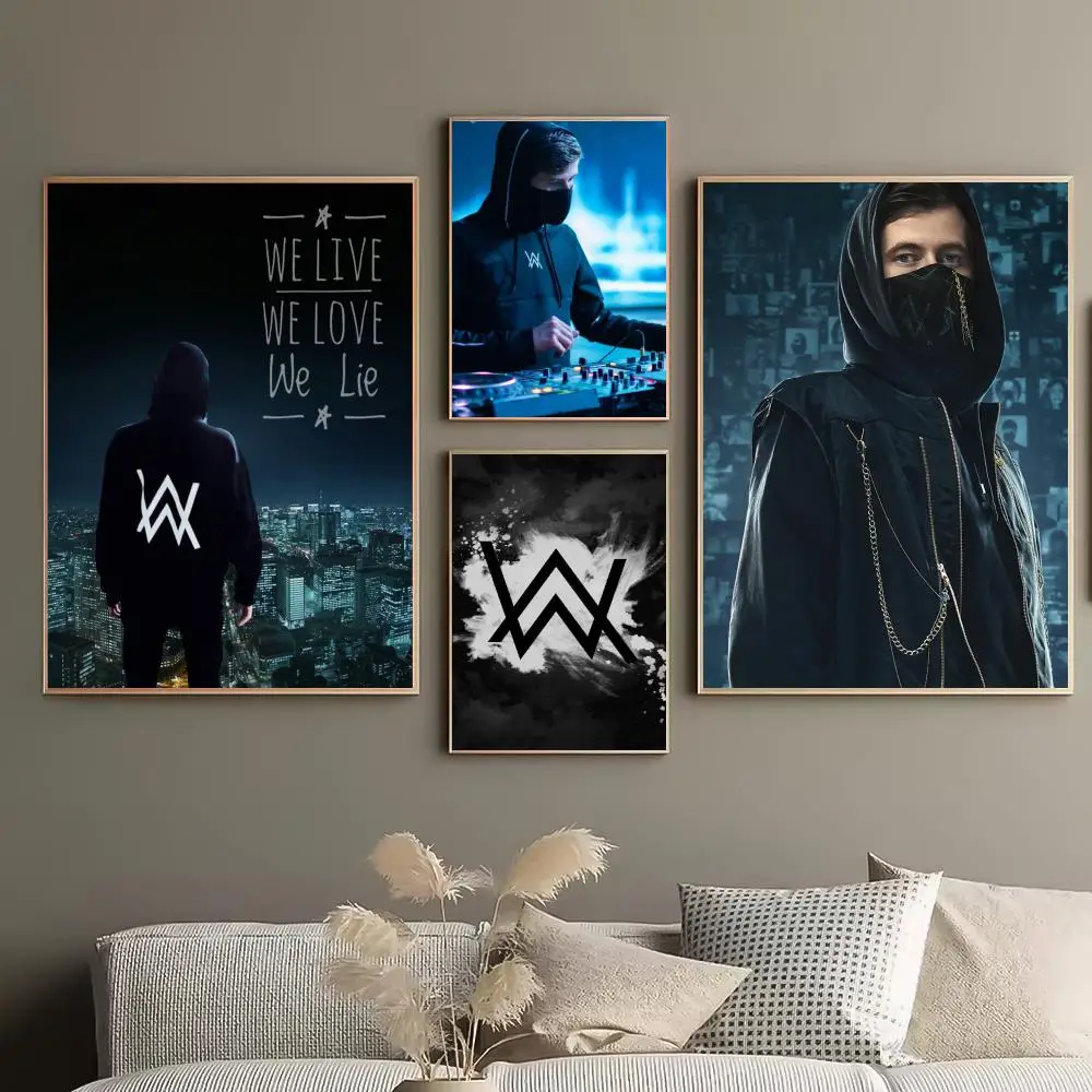 Фото Популярный плакат Singer Edm Rave Dj Alan Walker Durable HD ПВХ настенное искусство - водонепроницаемый Peel & Stick Easy Clean для домашнего бара №2