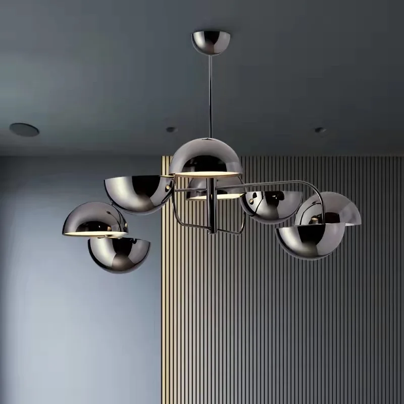 

Art Led Chandelier Pendant Lamp Light Modern wrought iron paint black G9 dining room living creative interior