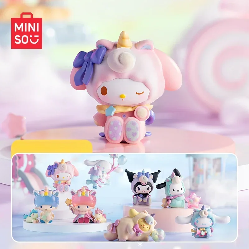 Фото Miniso-Authentic Personages of Sanrio, серия Fantasy Paradise, слепые коробки, My Melody Kuromi, настольное украшение, детская игрушка №4