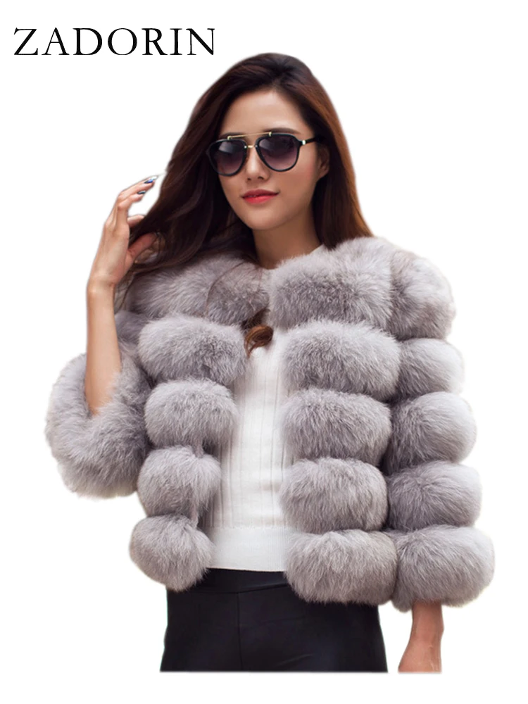 ZADORIN S-5XL Mink Coats Autumn Winter Fluffy Black Faux Fur Coat Women Elegant Thick Warm Faux Fur Jackets For Women 2022 Tops