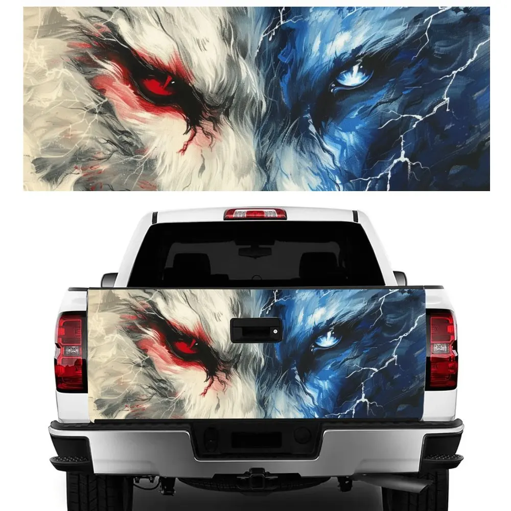 Красные синие глаза молния волк хвост автомобиля багажник защита Vinly наклейка