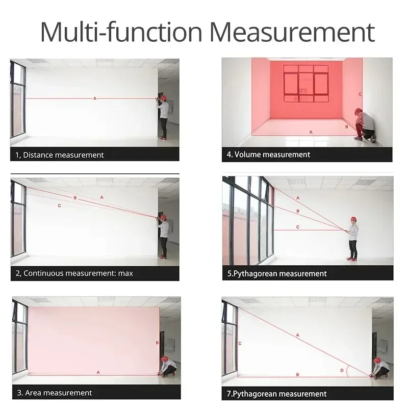 Лазерная рулетка ZHOUCE 40/60/80/100 м лазерный дальномер высокоточная электронная
