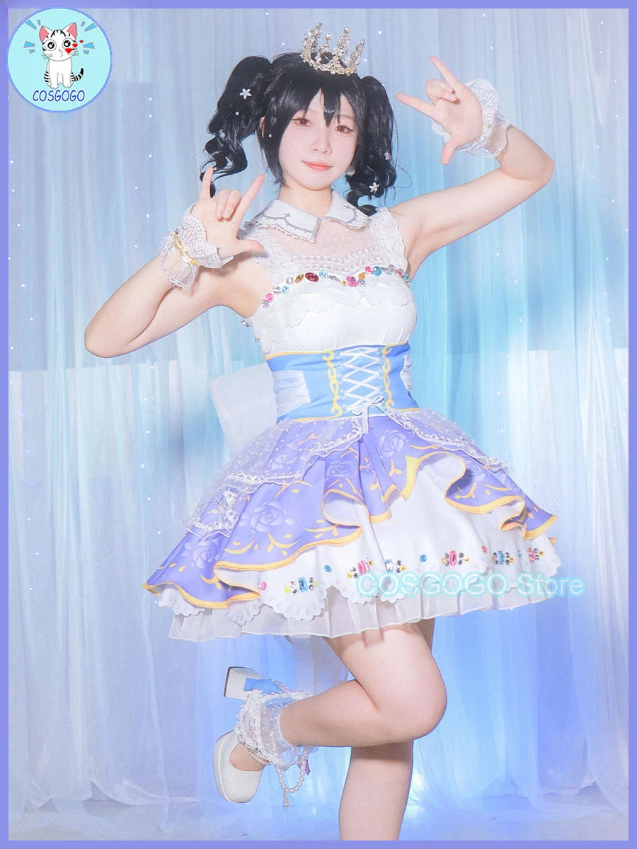 COSGOGO Love Live! Королевская принцесса Arc Ver Yazawa Нико косплей костюм женское платье игры