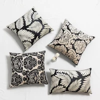 modern simple style leaf flower jacquard cushion cover 30x50 45x45cm for sofa living room bedroom home decoration pillow case