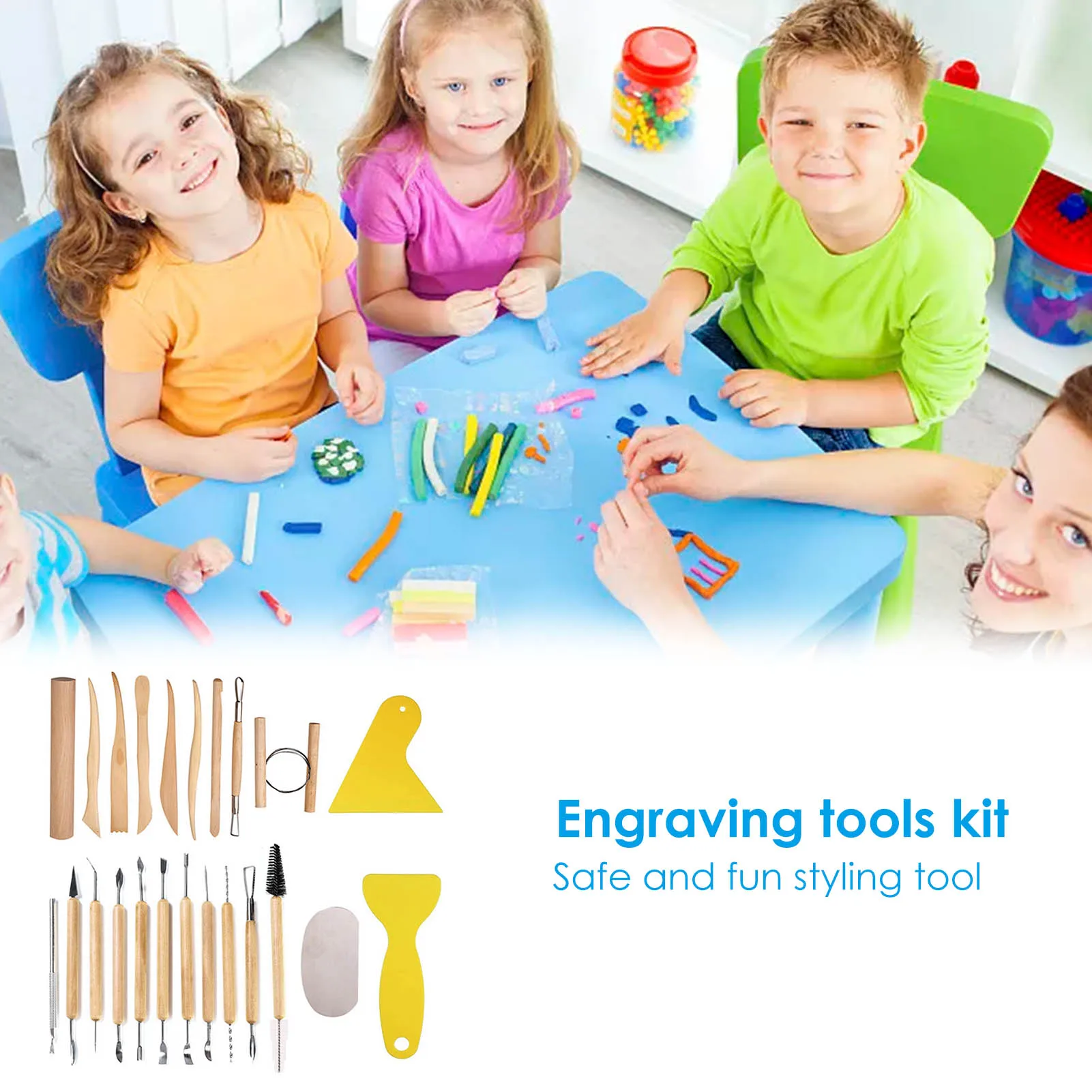 

23Pcs Wooden Clay Tools Modeling Clay Tools For Kids Pottery Clay Tools Wooden Clay Cutter Set Durable And Smooth Wooden Handle
