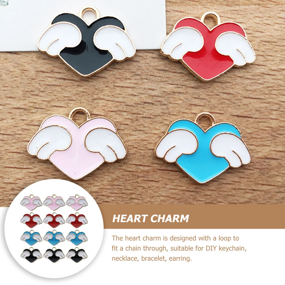 Decorate Bracelet Charms Resin Cute Craft Jewelry Bulk Bracelets Making Heart Pendant