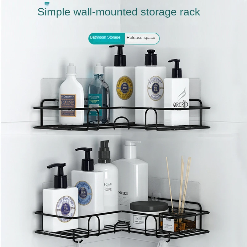 

Toilet shelf no perforated bathroom wall corner sink toilet wall-mounted triangle kitchen shelf shelf